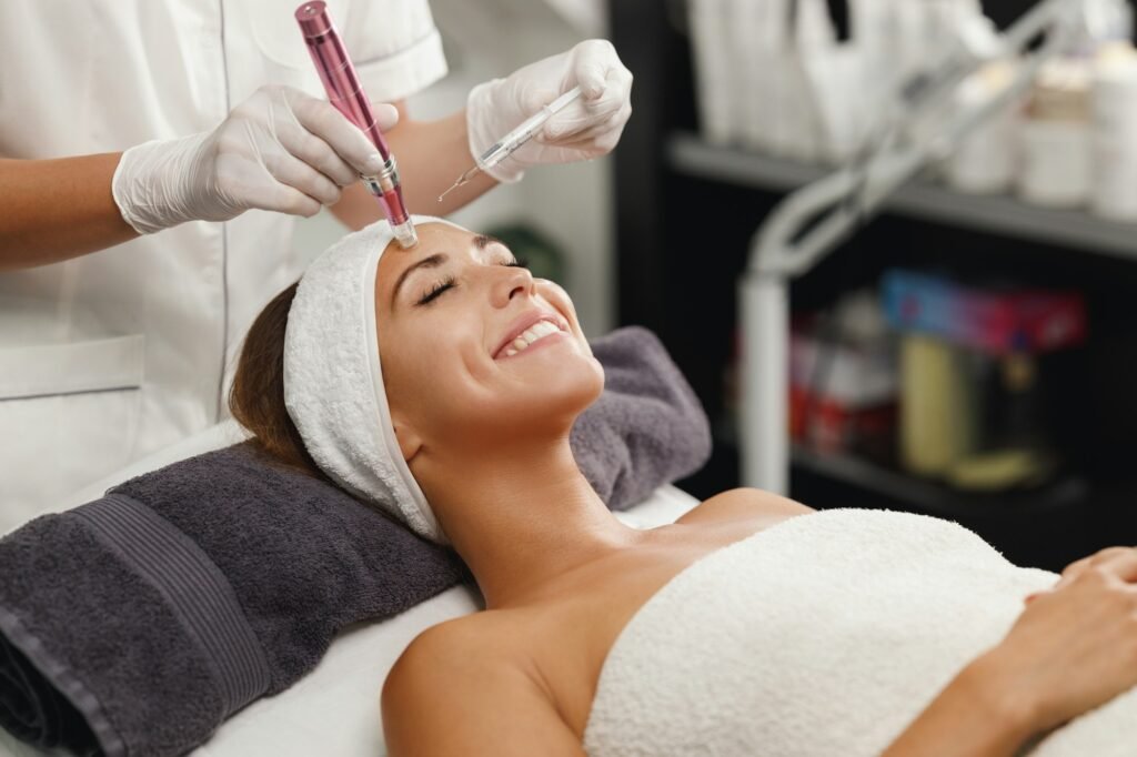 Dermapen Micro-needling Treatment In A Beauty Salon